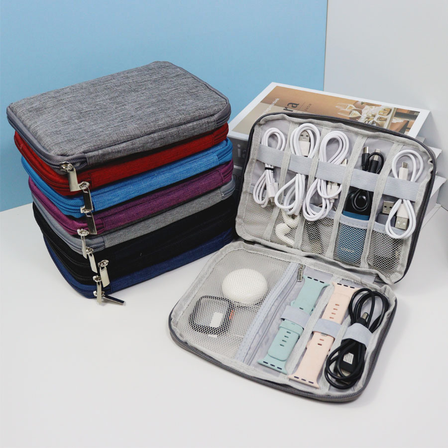 Tech Accessories Travel Organizer Pouch - 1 buah Kotak Penyimpan Kabel dengan