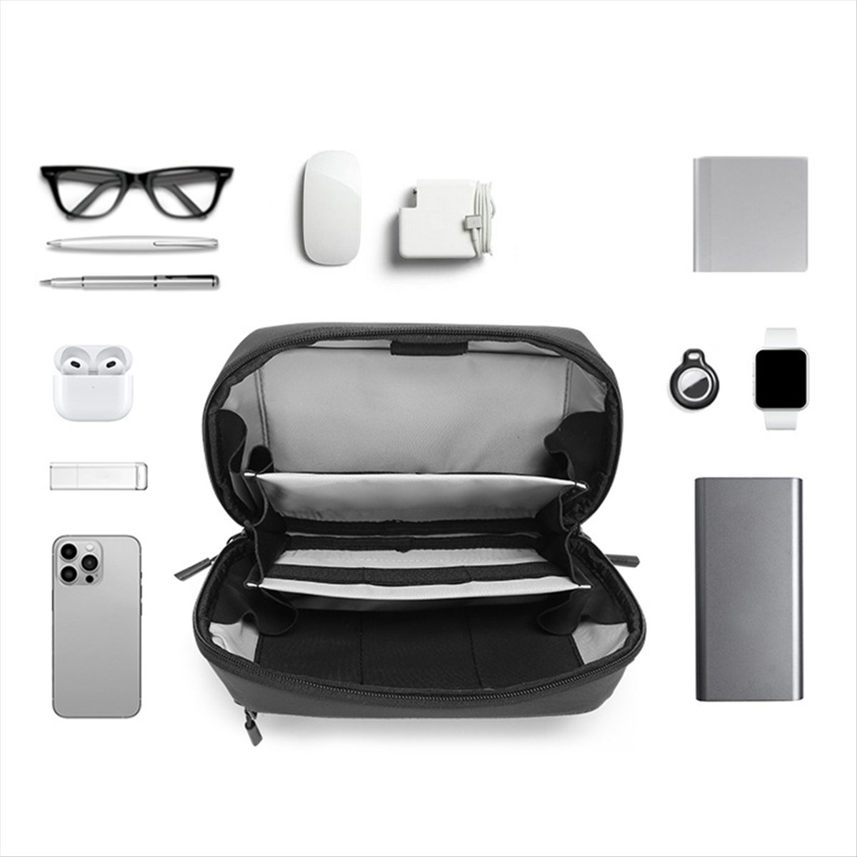 ☶ ❈ ＊ ♥ AC1579-Tas Teknologi T - Tech Accessories Travel Organizer Pouch ulasan dan harga